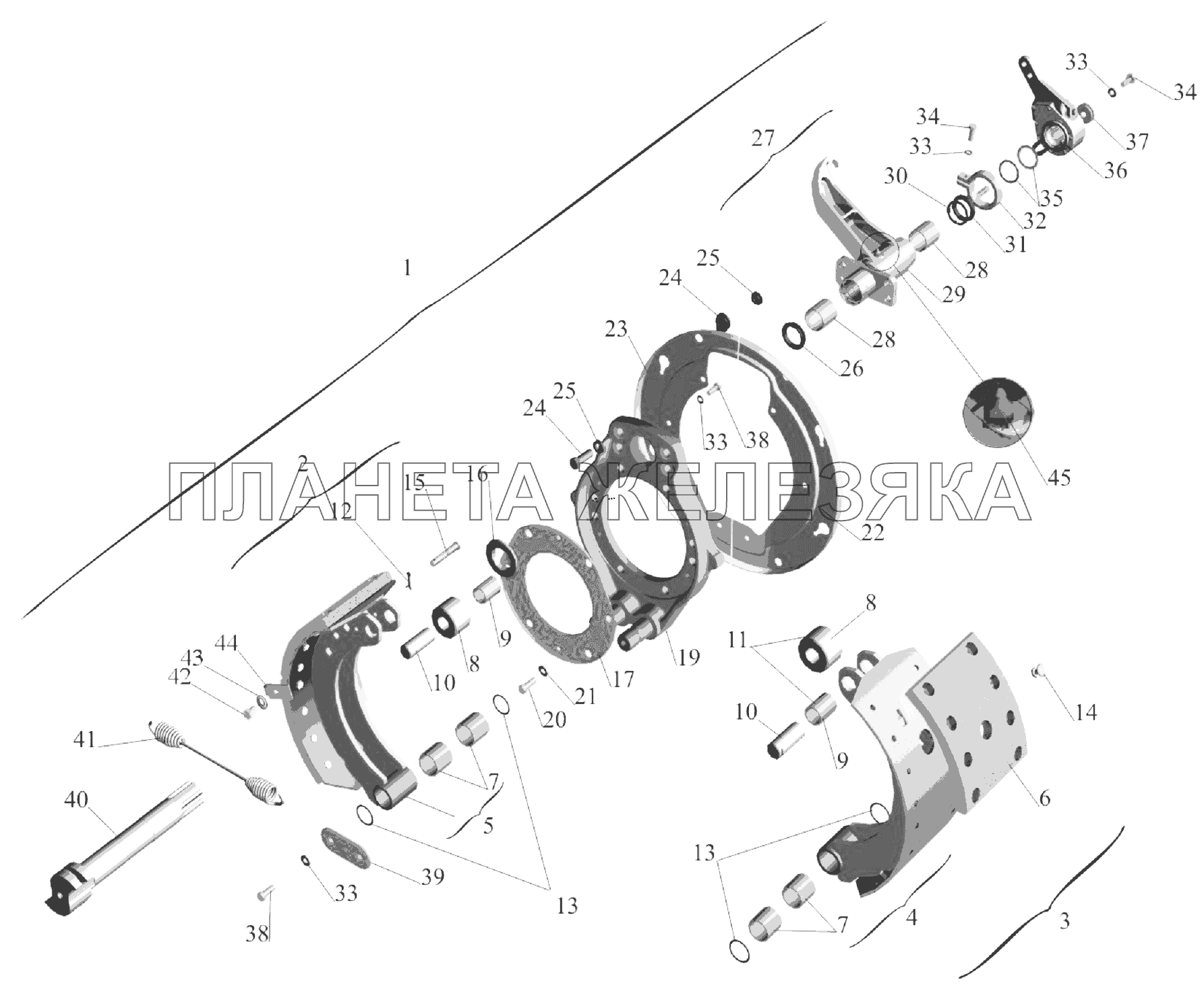 Тормозной механизм передних колес МАЗ-6303A3, 6303A5